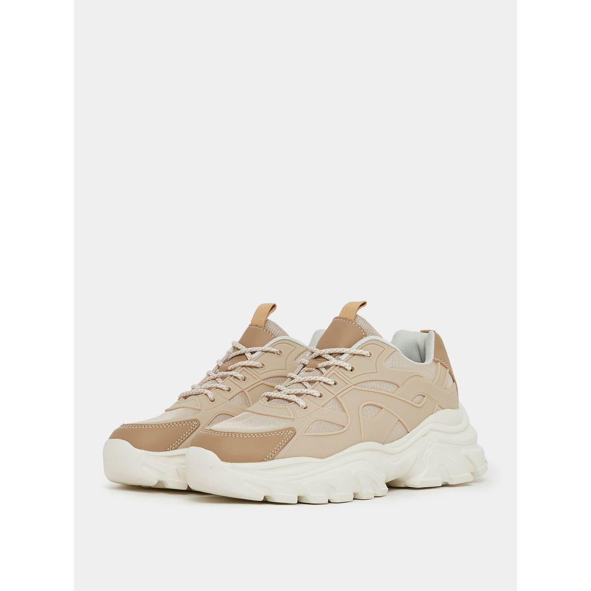 Styli Textured Chunky Lace Up Sneakers-women-shoes-sneakers-image-3