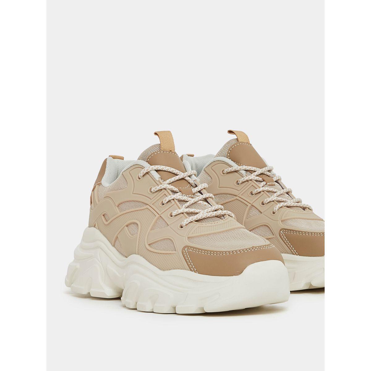 Styli Textured Chunky Lace Up Sneakers-women-shoes-sneakers-image-4