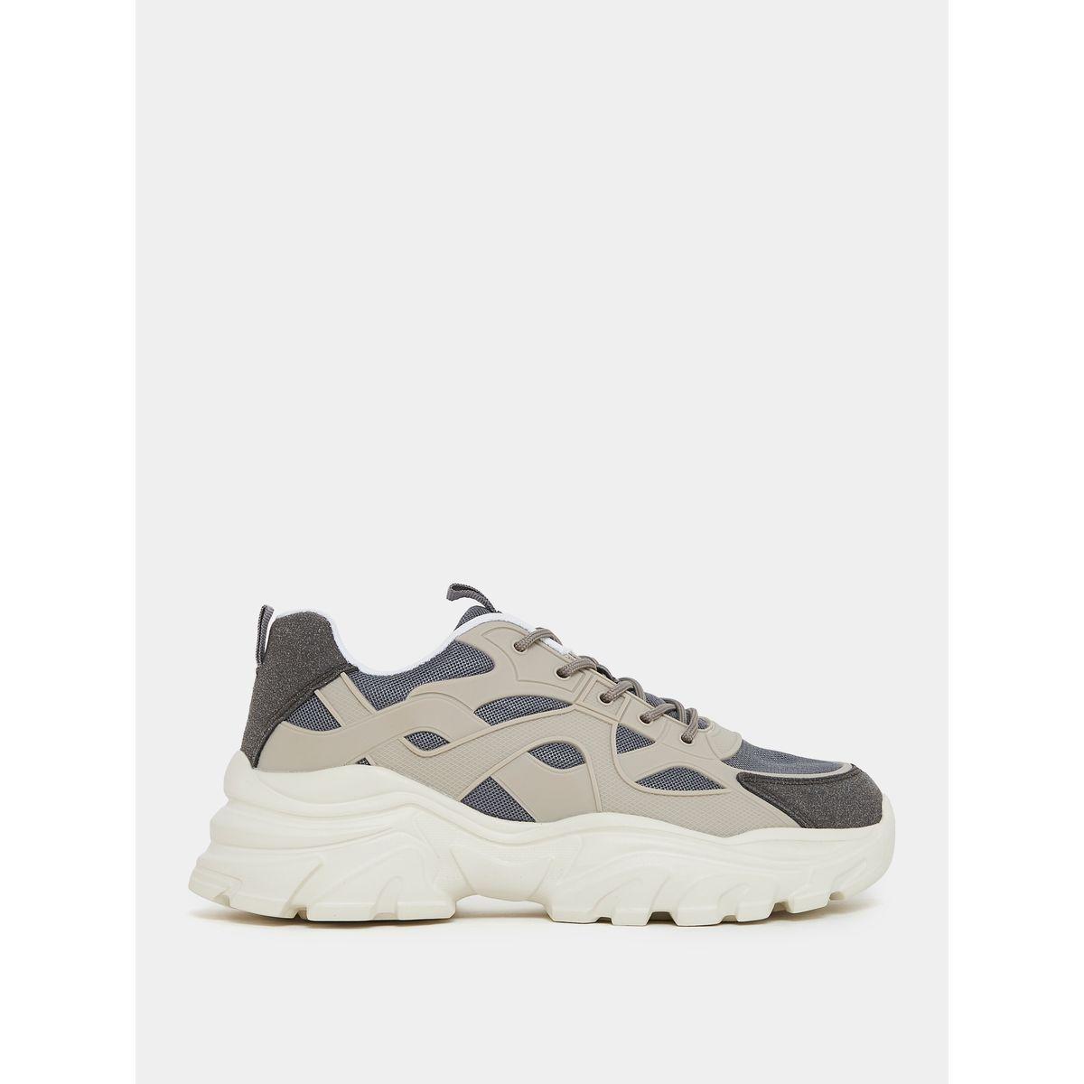 Styli Textured Chunky Lace Up Sneakers-women-shoes-sneakers-image-2