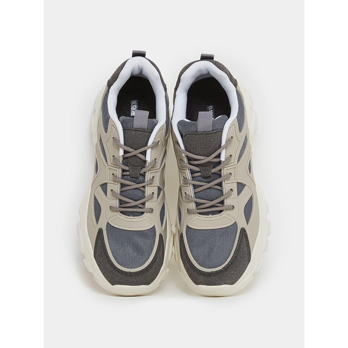 Styli Textured Chunky Lace Up Sneakers-women-shoes-sneakers-image-6
