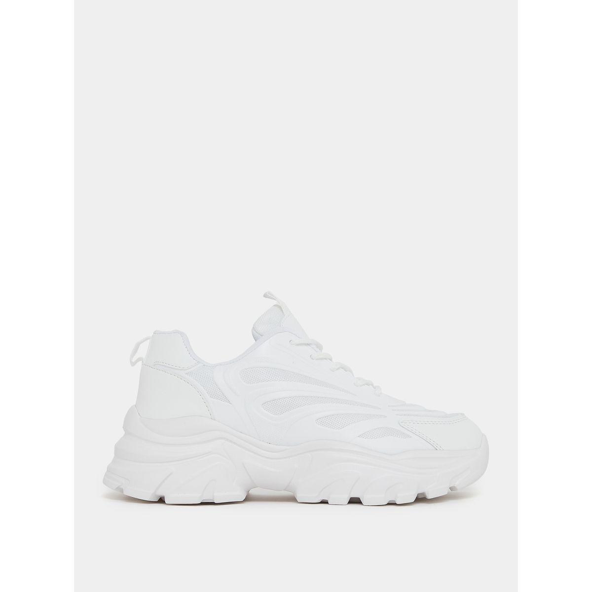 Styli Textured Chunky Lace Up Sneakers-women-shoes-sneakers-image-1