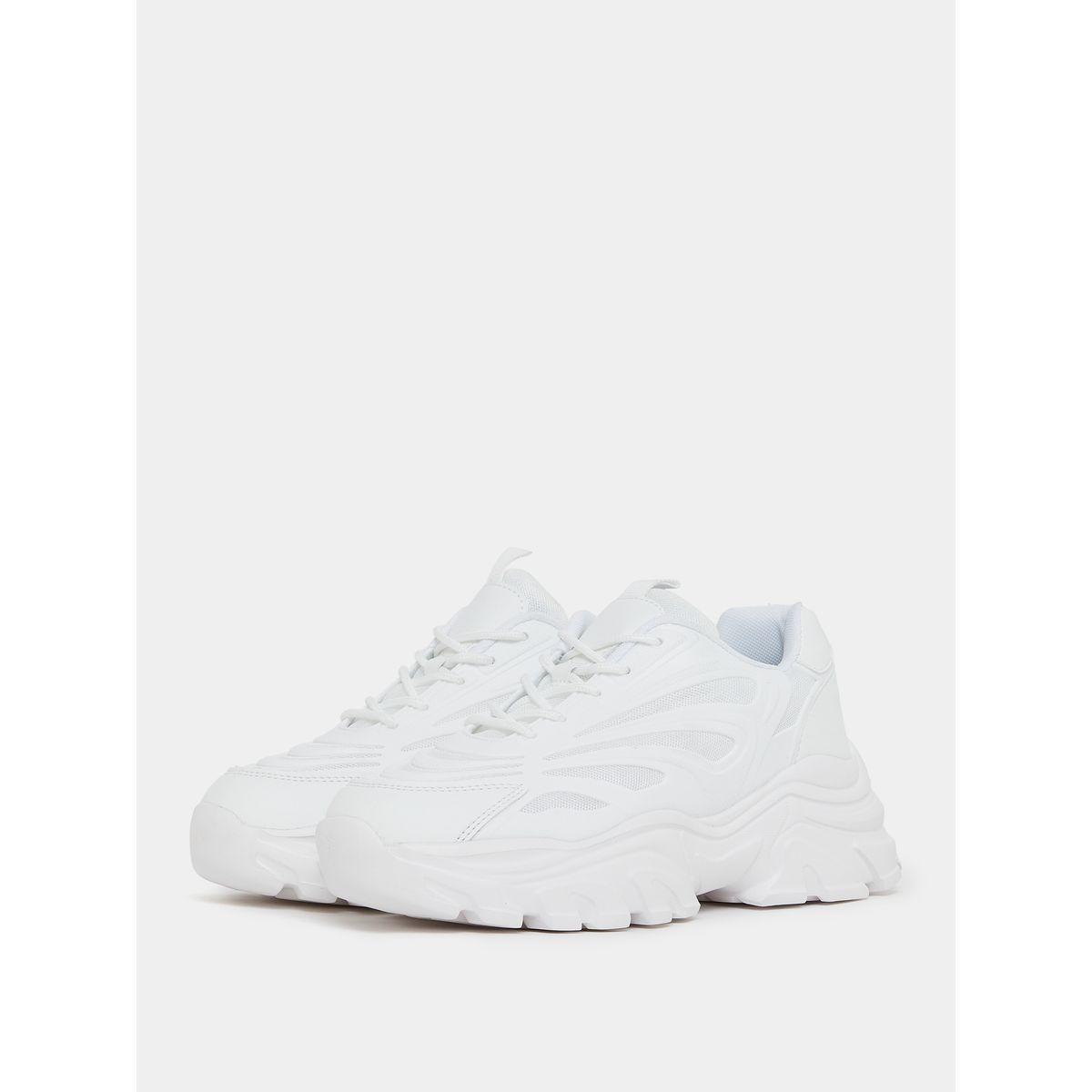 Styli Textured Chunky Lace Up Sneakers-women-shoes-sneakers-image-2