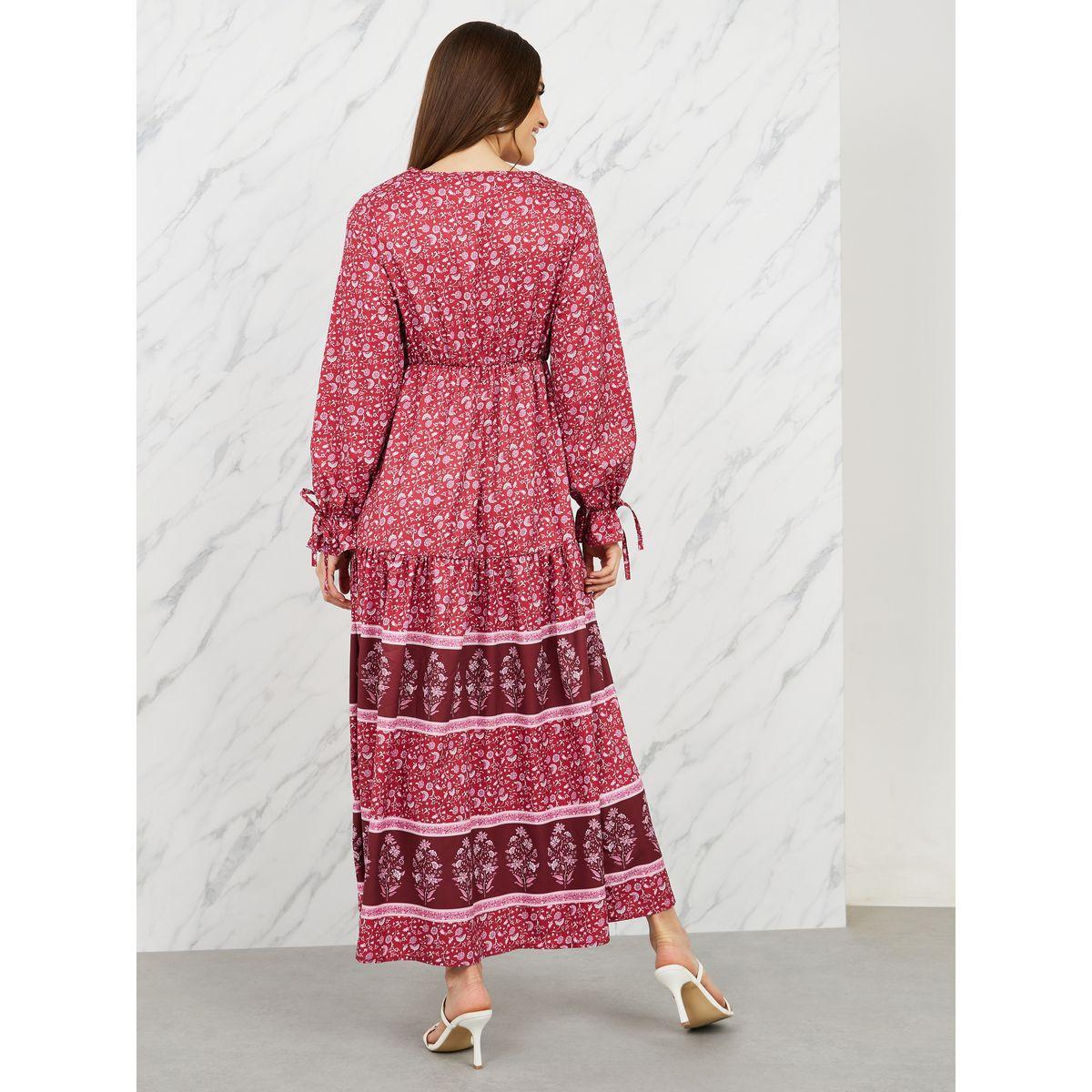 Styli Bohemian Floral Print A-Line Maxi Dress-women-clothing-dresses-image-4