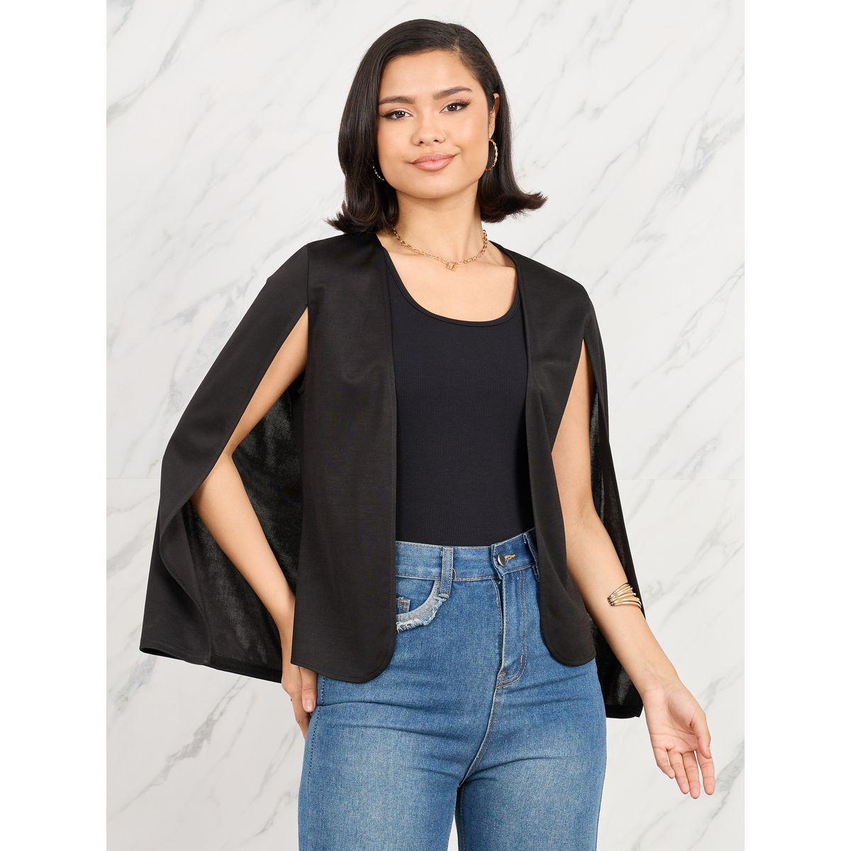 Styli Slit Sleeves Cape Blazer-women-clothing-coatsandjackets-blazers-image-1