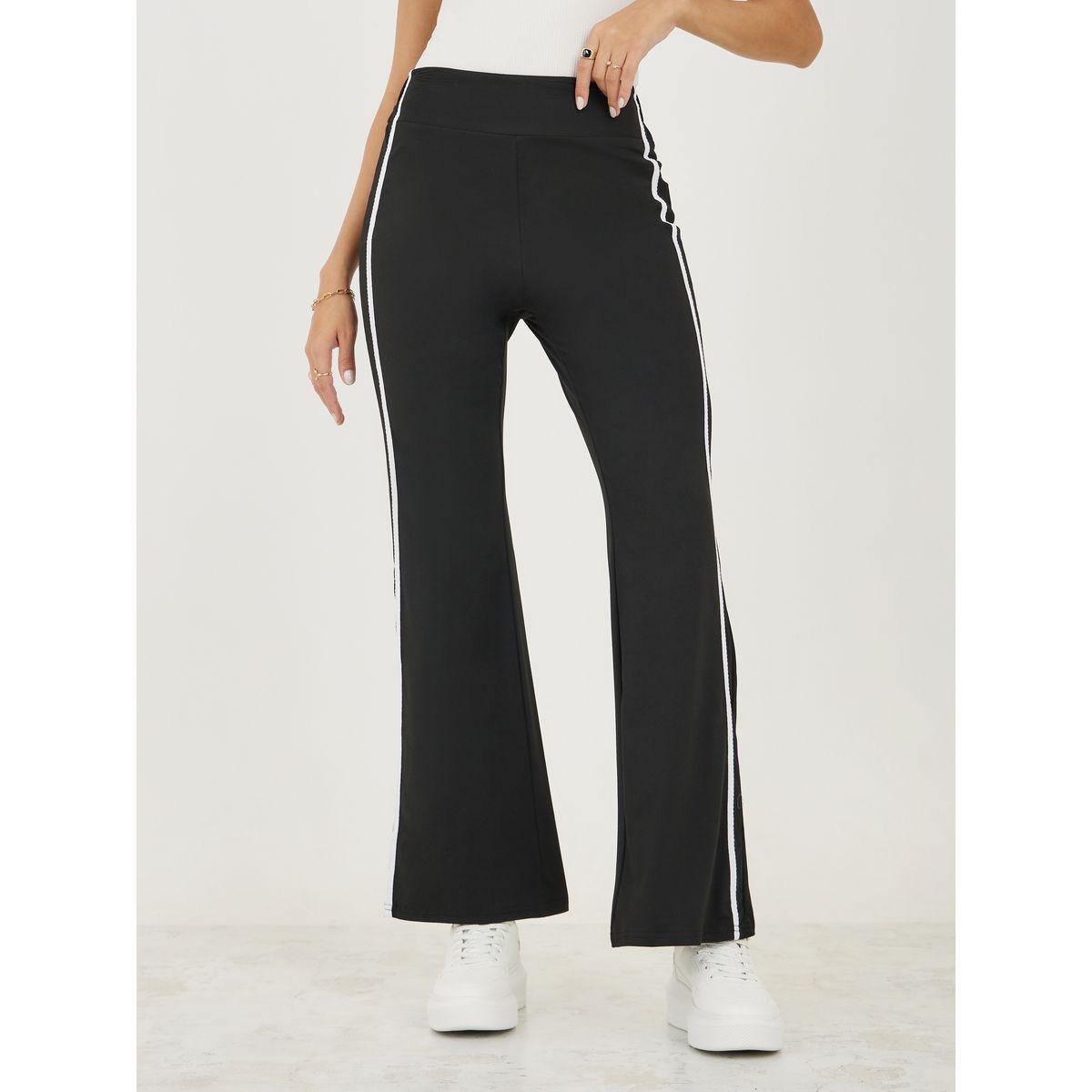 Styli Side Taping Detail Flared Leggings-women-clothing-bottoms-leggings-image-1