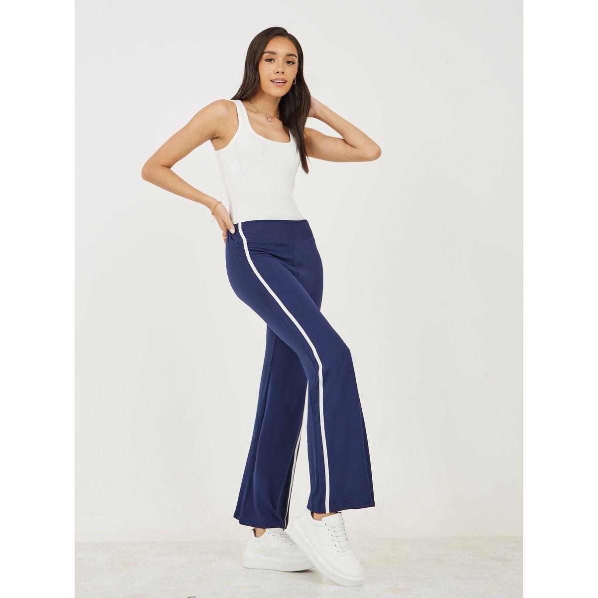 Styli Side Taping Detail Flared Leggings-women-clothing-bottoms-leggings-image-2