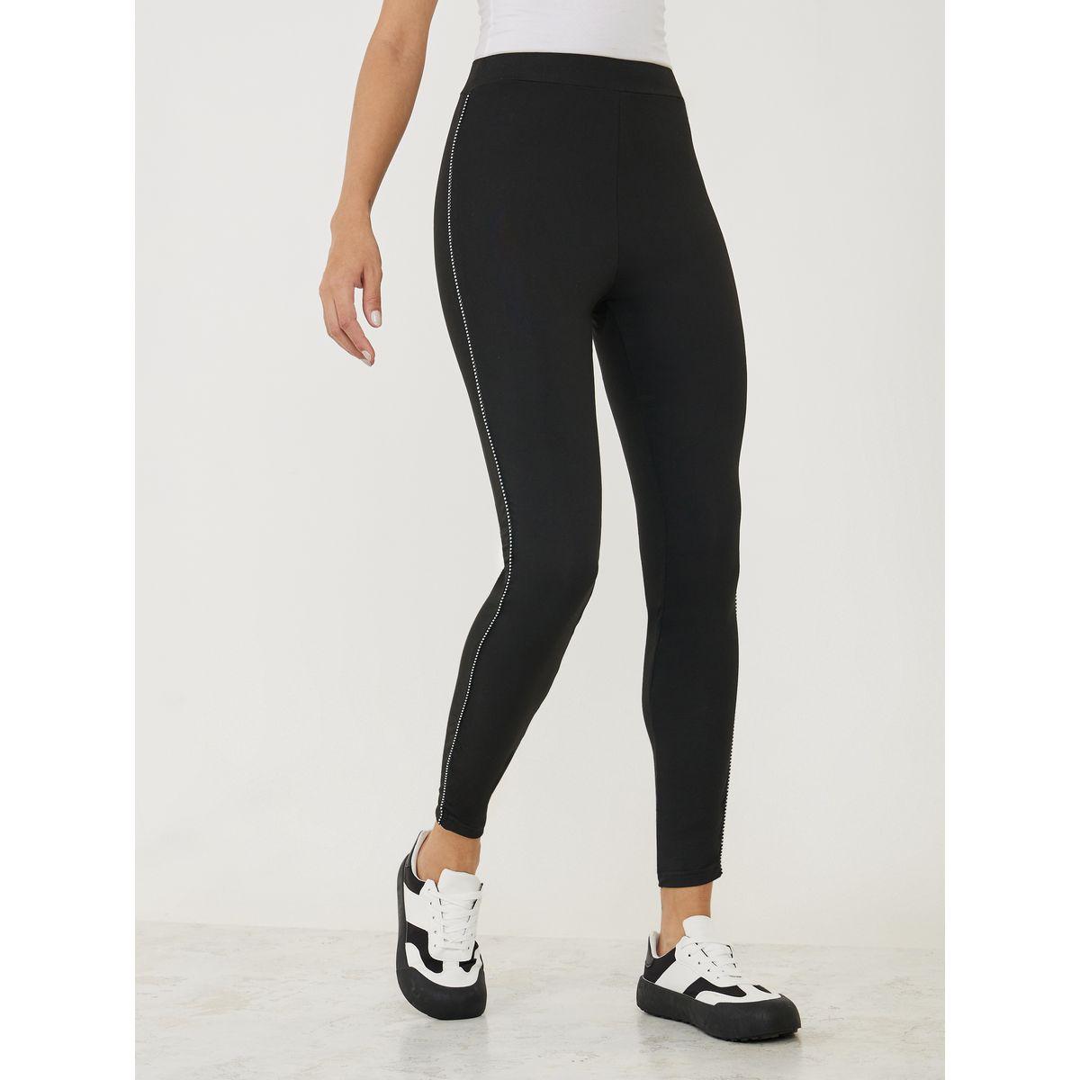 Styli Side Seam Strip Crop Length Leggings-women-clothing-bottoms-leggings-image-1