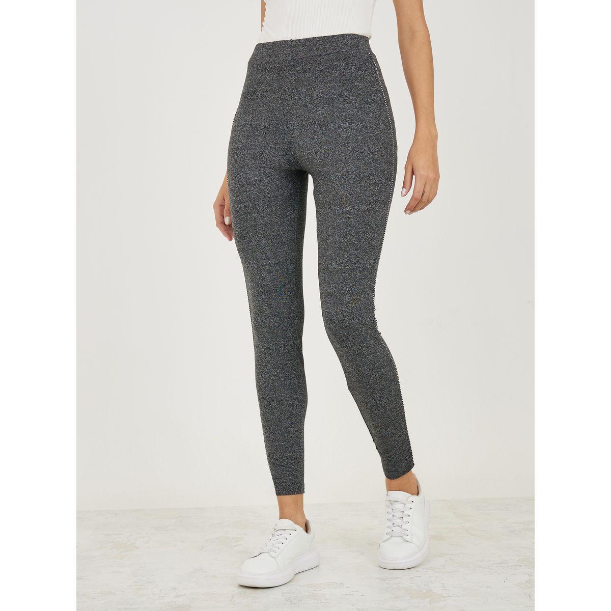 Styli Side Seam Strip Crop Length Leggings-women-clothing-bottoms-leggings-image-1