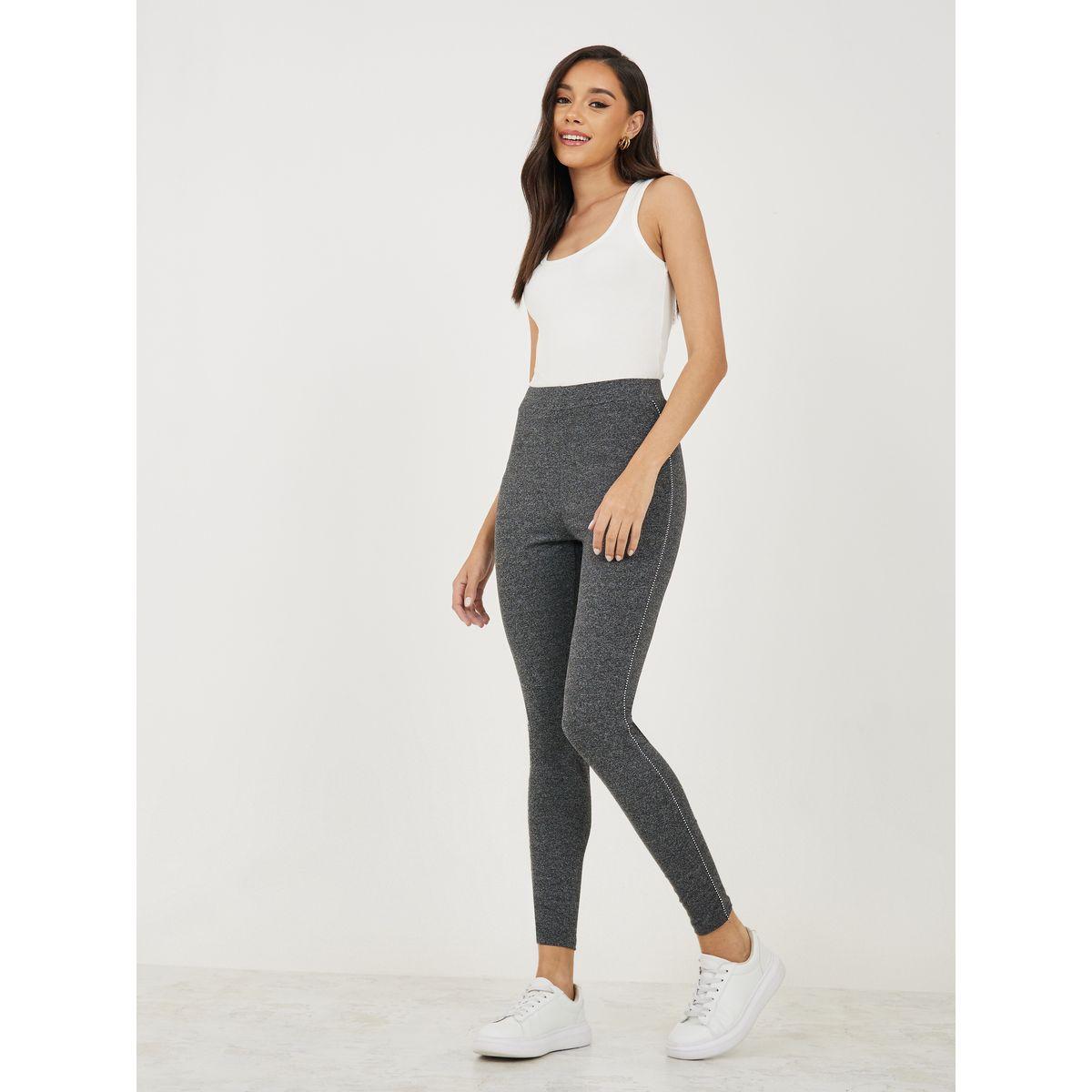 Styli Side Seam Strip Crop Length Leggings-women-clothing-bottoms-leggings-image-2
