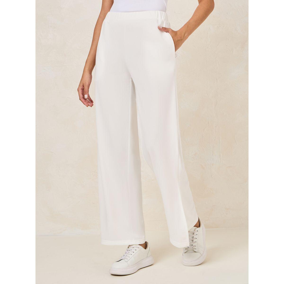 Styli Wide Leg Joggers with Side Seam Slit-women-clothing-bottoms-trousers-image-1