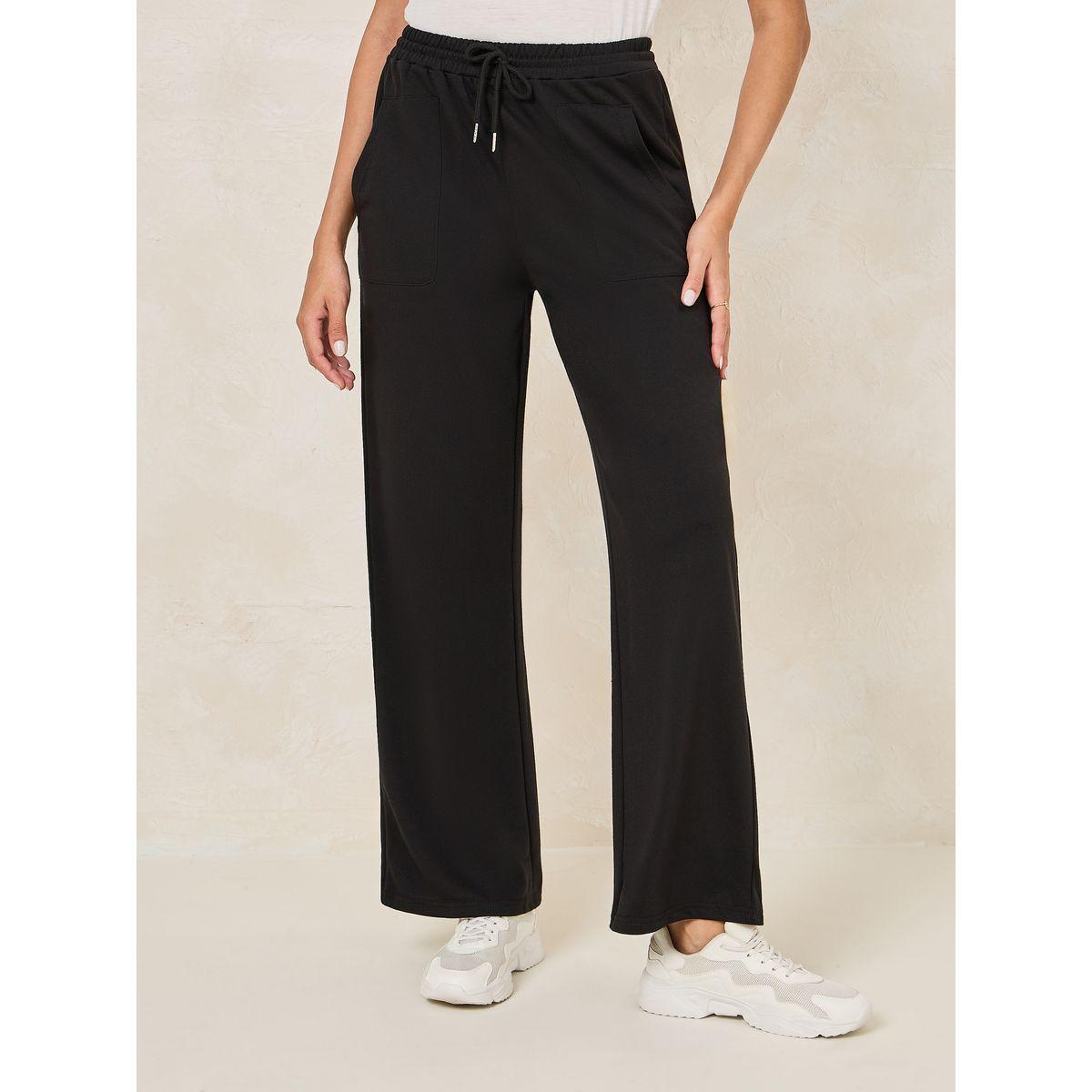 Styli Solid Straight Fit Joggers with Side Pocket-women-clothing-bottoms-joggers-image-1