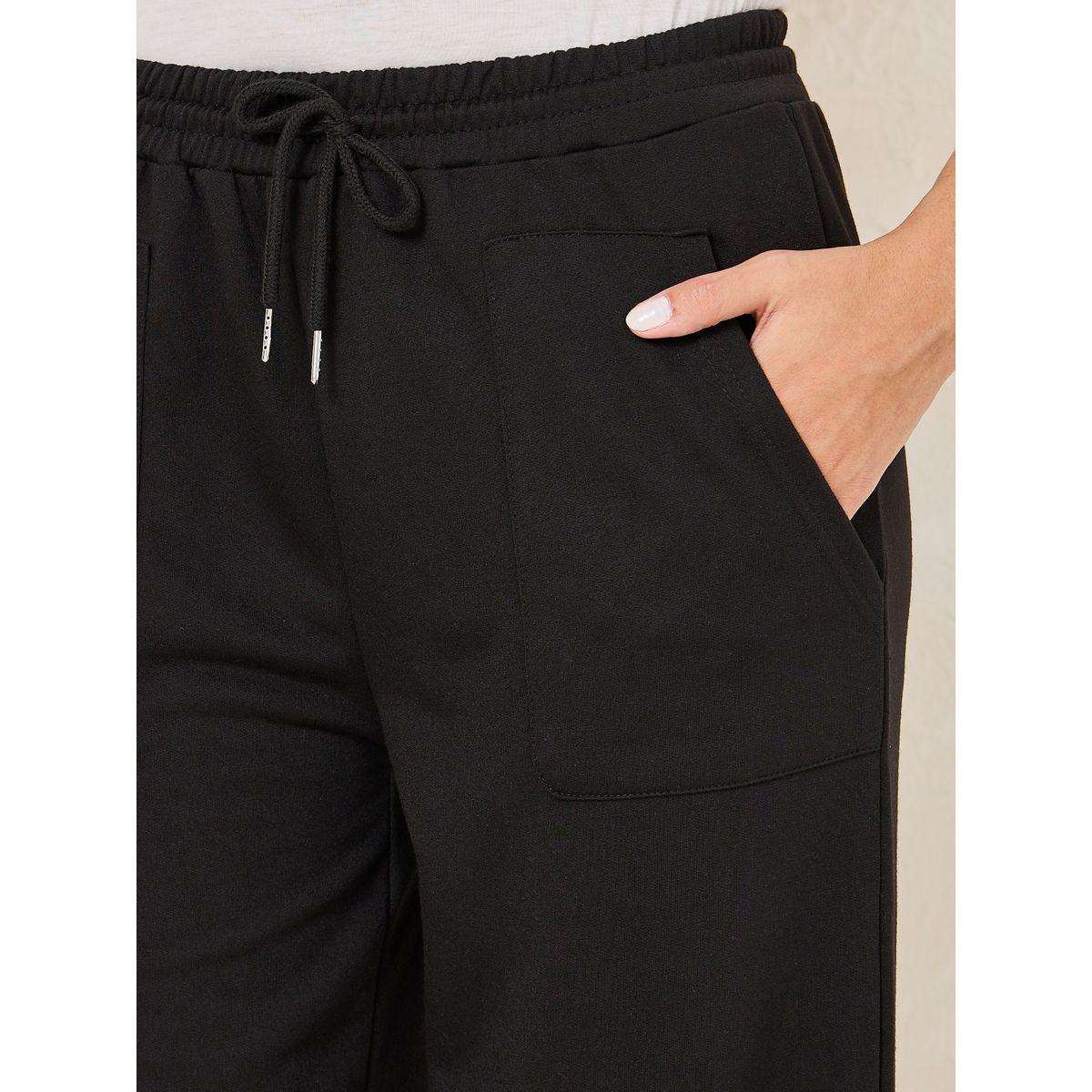 جوغر سادة بقصة مستقيمة وجيوب جانبية-women-clothing-bottoms-joggers-image-2