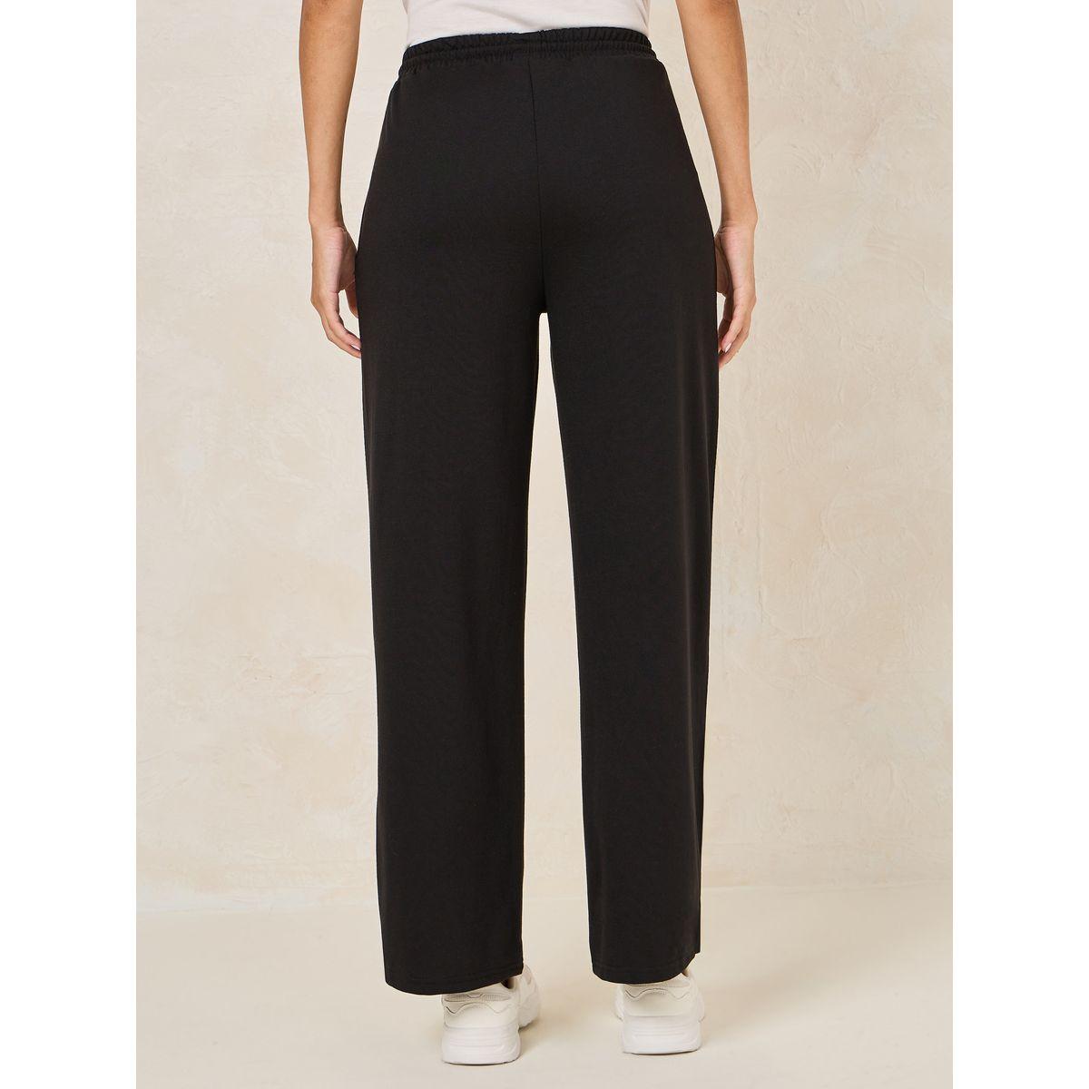 Styli Solid Straight Fit Joggers with Side Pocket-women-clothing-bottoms-joggers-image-4