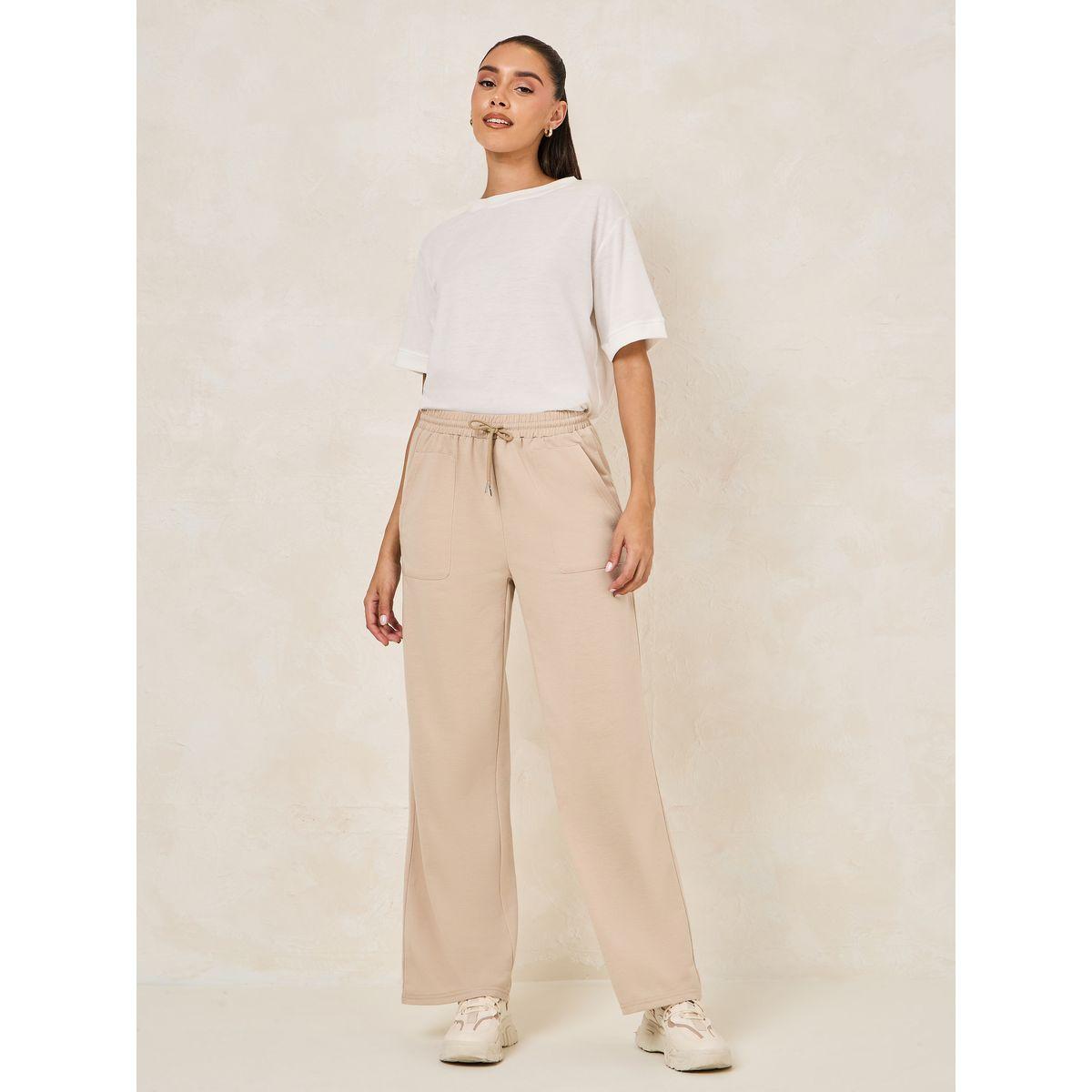 Styli Solid Straight Fit Joggers with Side Pocket-women-clothing-bottoms-joggers-image-2