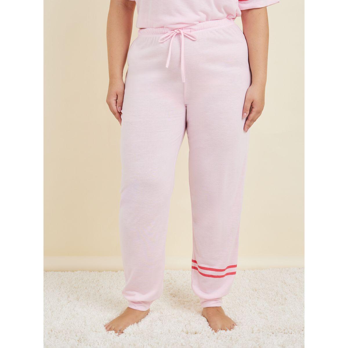 Styli Unwind Plus Graphic Drop Shoulder T-Shirt & Side Stripe Cuff Pyjama Set-women-clothing-nightwear-pyjamas-longsets-image-6