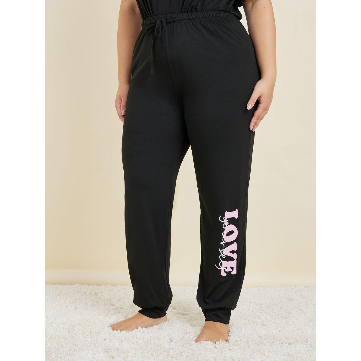 طقم بيجاما بمقاس كبير من بنطال وتيشيرت باكمام كشكش-women-clothing-nightwear-pyjamas-longsets-image-6