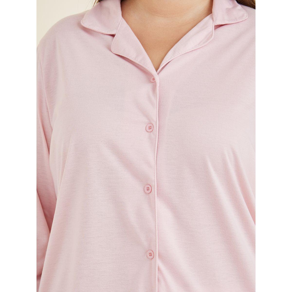Styli Unwind Plus Long Sleeves Jersey Button Through Shirt & Pyjama Set-women-clothing-nightwear-pyjamas-longsets-image-4