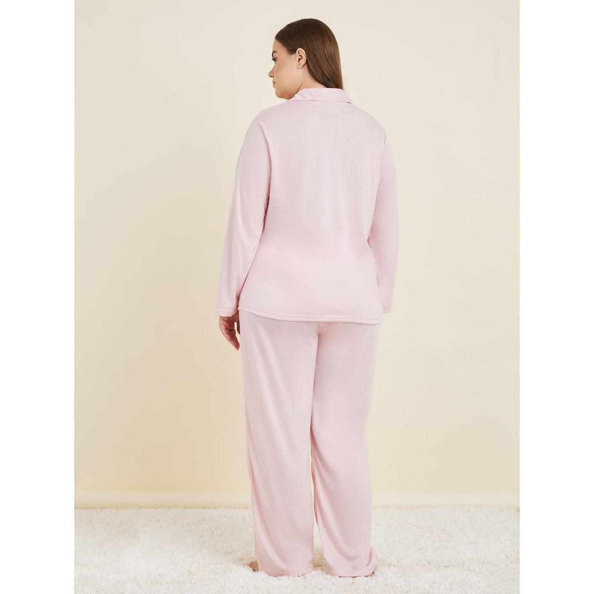 Styli Unwind Plus Long Sleeves Jersey Button Through Shirt & Pyjama Set-women-clothing-nightwear-pyjamas-longsets-image-5