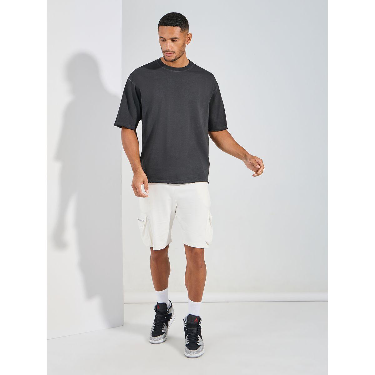 Styli Overdyed Washed Oversized T-Shirt with Raw Edge Sleeve-men-clothing-tshirtsandpolos-tshirts-image-2