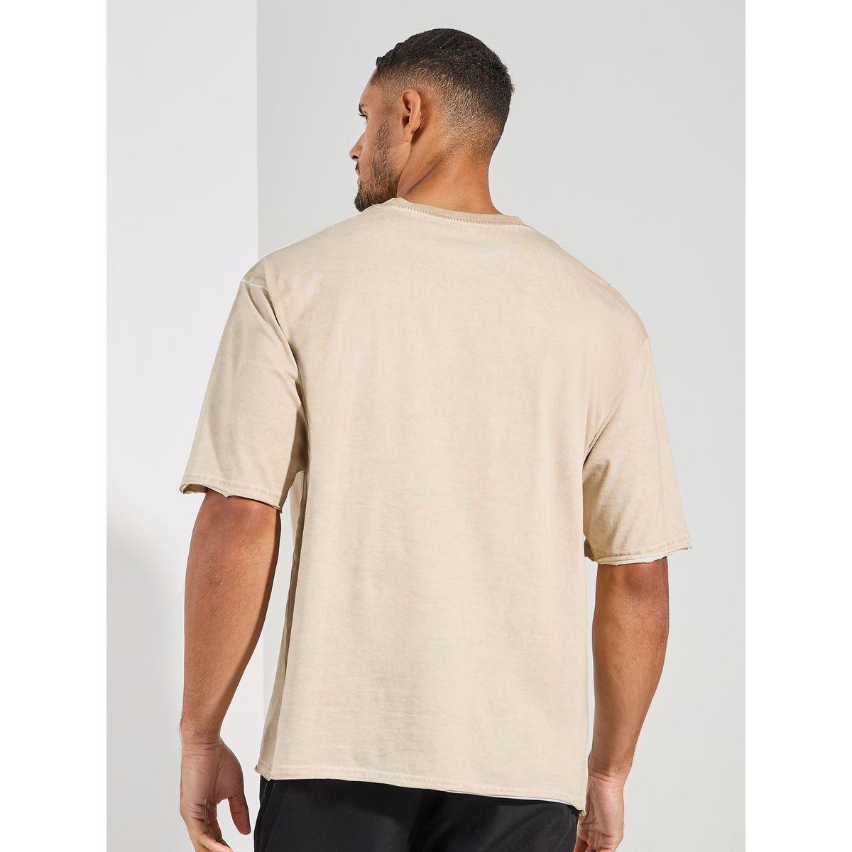 Styli Overdyed Washed Oversized T-Shirt with Raw Edge Sleeve-men-clothing-tshirtsandpolos-tshirts-image-4