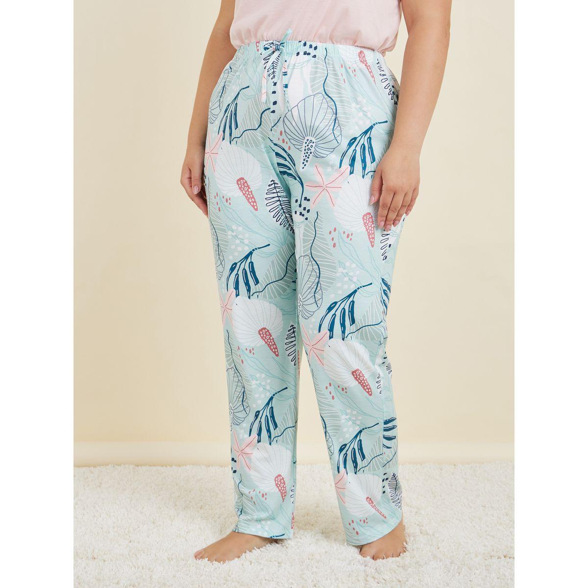 Styli Unwind Plus Solid Cami & Tropical Pyjama Set-women-clothing-nightwear-pyjamas-longsets-image-6