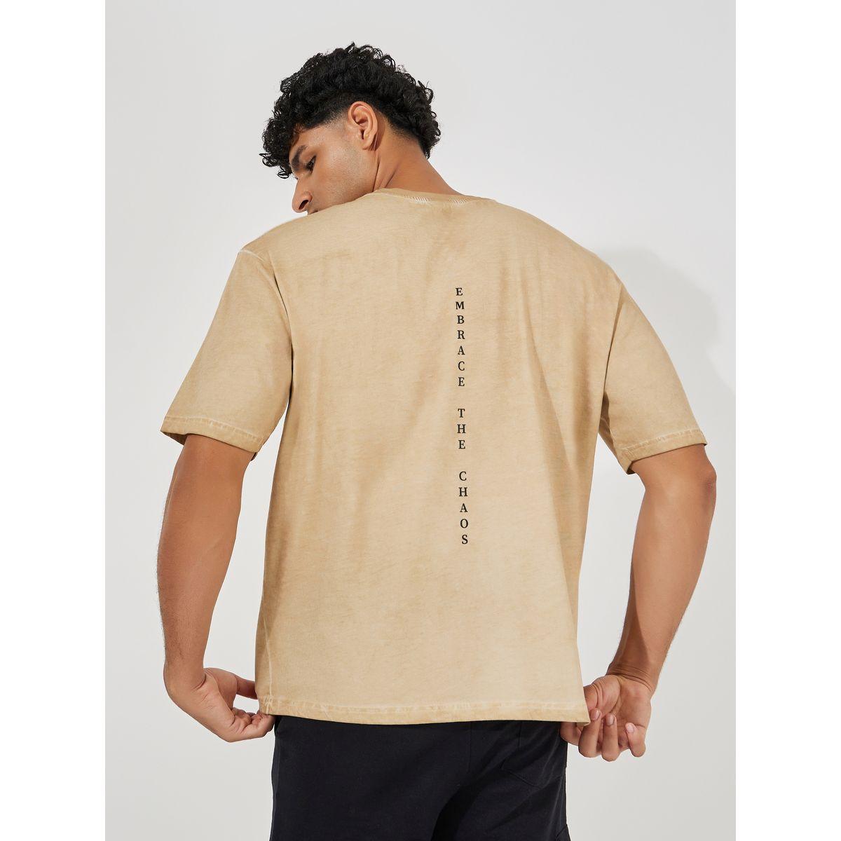 Styli Overdyed Washed Oversized T-Shirt with Minimal Back Print-men-clothing-tshirtsandpolos-tshirts-image-1
