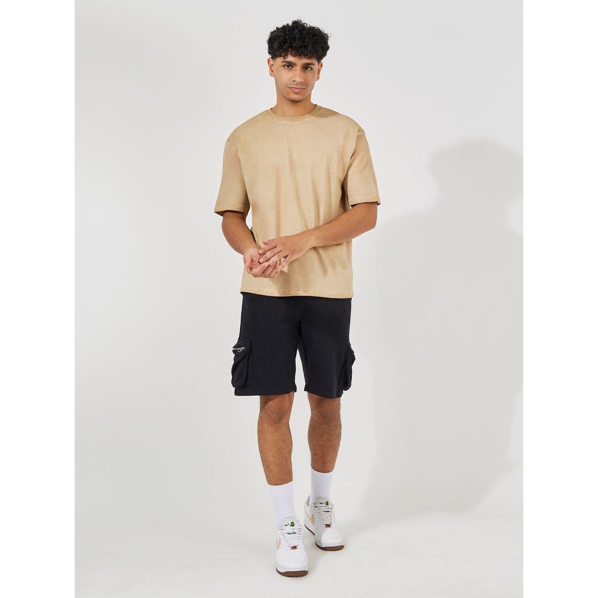 Styli Overdyed Washed Oversized T-Shirt with Minimal Back Print-men-clothing-tshirtsandpolos-tshirts-image-3
