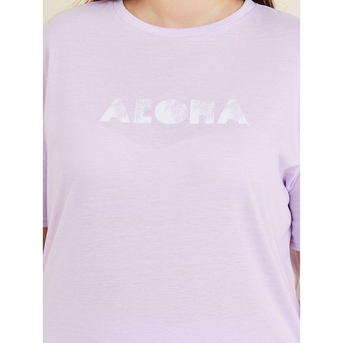 Styli Unwind Plus Aloha Graphic Drop Shoulder T-Shirt & Shorts Set-women-clothing-nightwear-pyjamas-shortsets-image-4