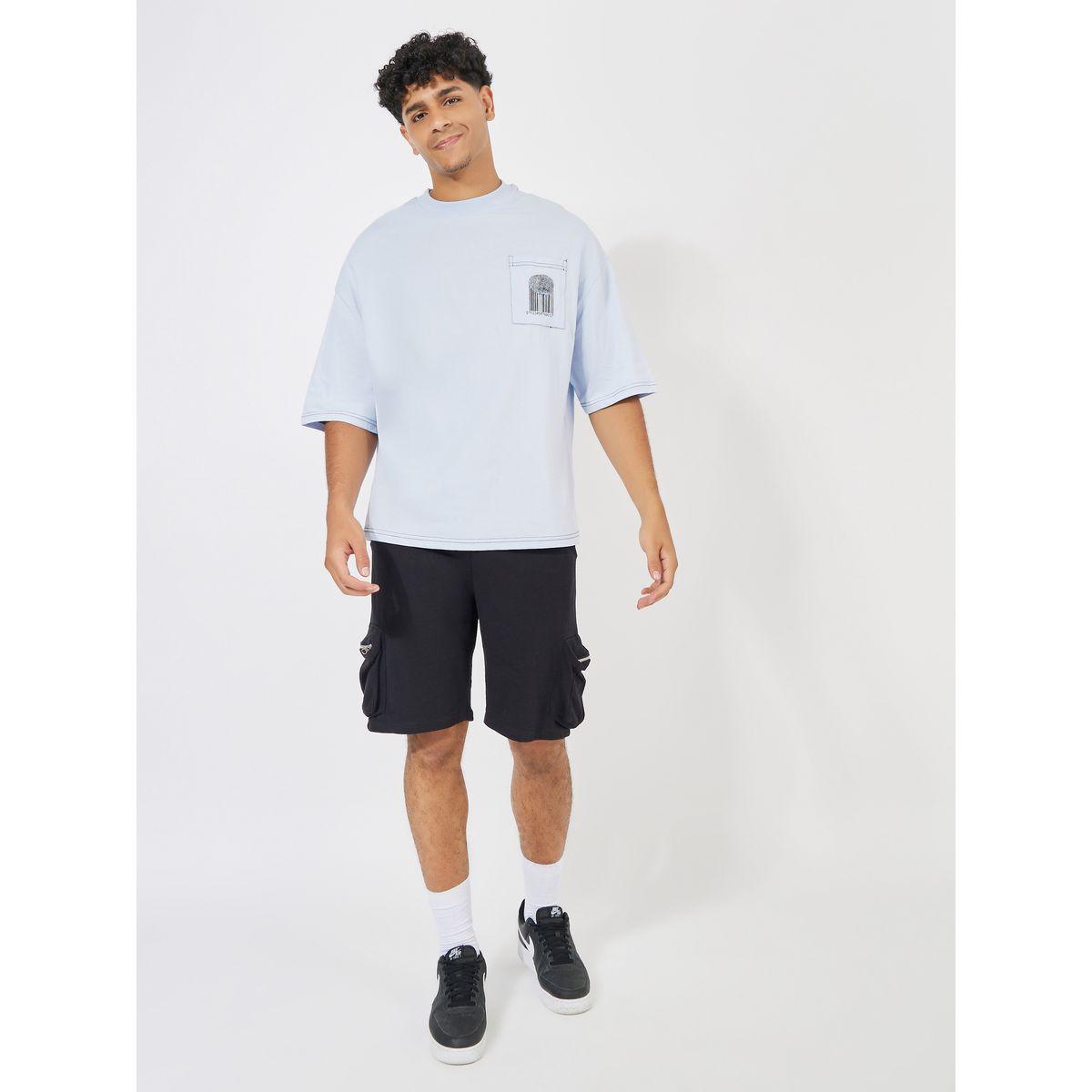 Styli Boxy Fit Contrast Stitch T-Shirt with Graphic Pocket-men-clothing-tshirtsandpolos-tshirts-image-2