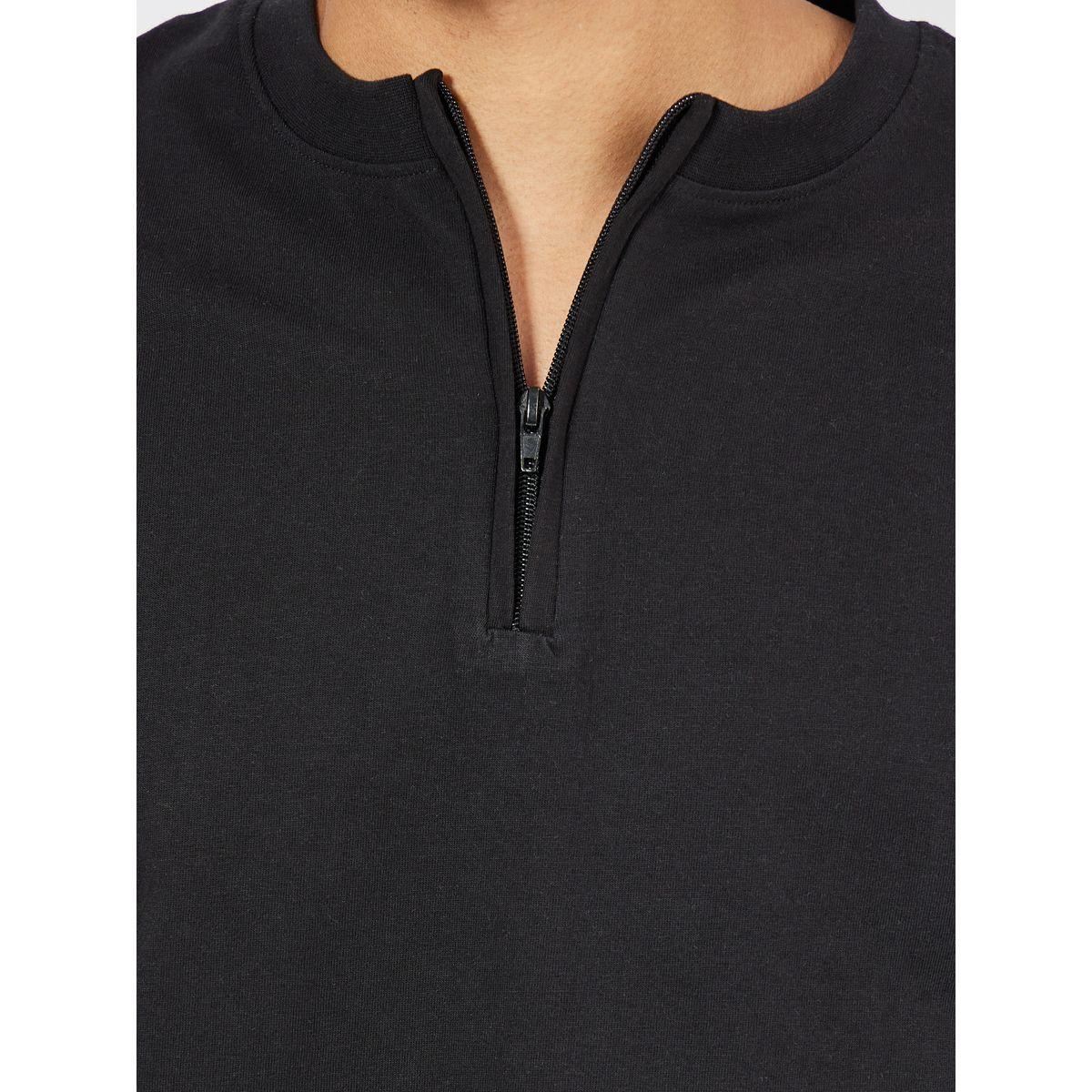 تيشيرت بقصة بوكسي وياقة بسحَّاب غلق-men-clothing-tshirtsandpolos-tshirts-image-3