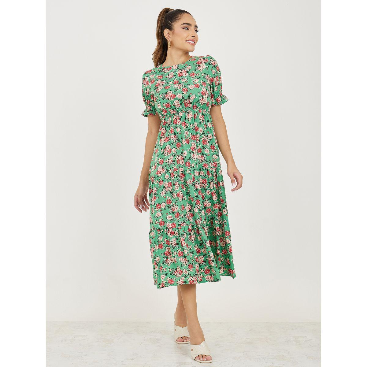 فستان ميدي مطبع بالكامل بزهور-women-clothing-dresses-image-1