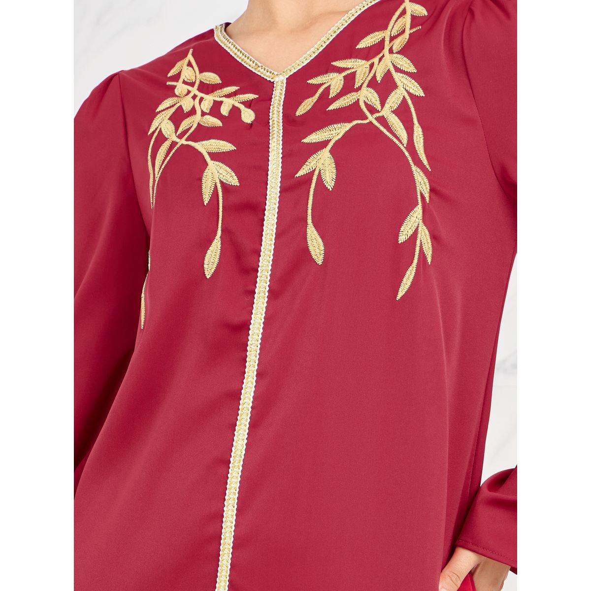 فستان طويل بتفاصيل دانتيل مع حزام خصر-women-clothing-dresses-image-5
