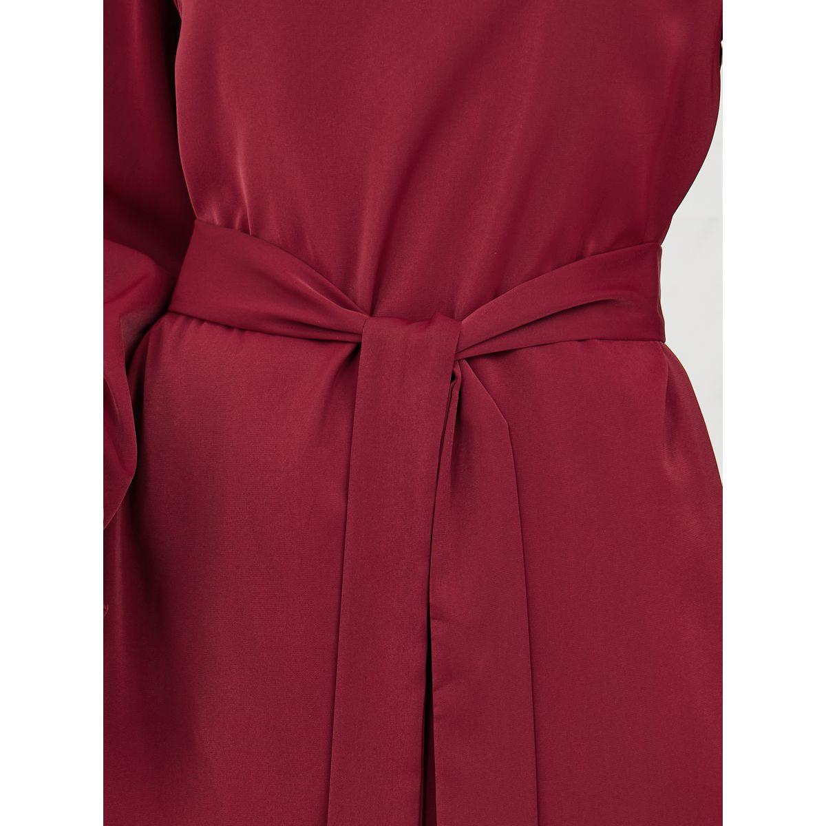 Styli Solid Self Tie Up Longline Blouse & Wide Leg Pant Set-women-clothing-coordsets-image-3