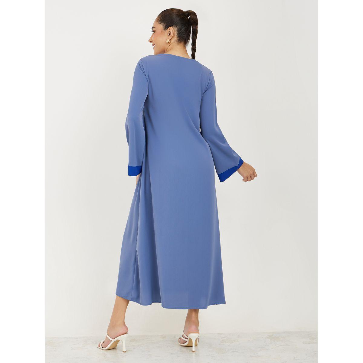 فستان ميدي بتفاصيل مُطرّزة مع حزام-women-clothing-dresses-image-4