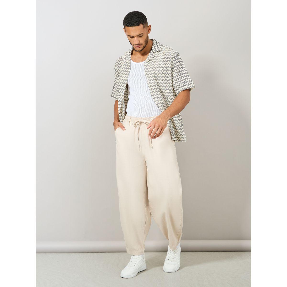بنطال قطن بارجل واسعة واربطة خصر-men-clothing-bottoms-trousersandchinos-trousers-image-2