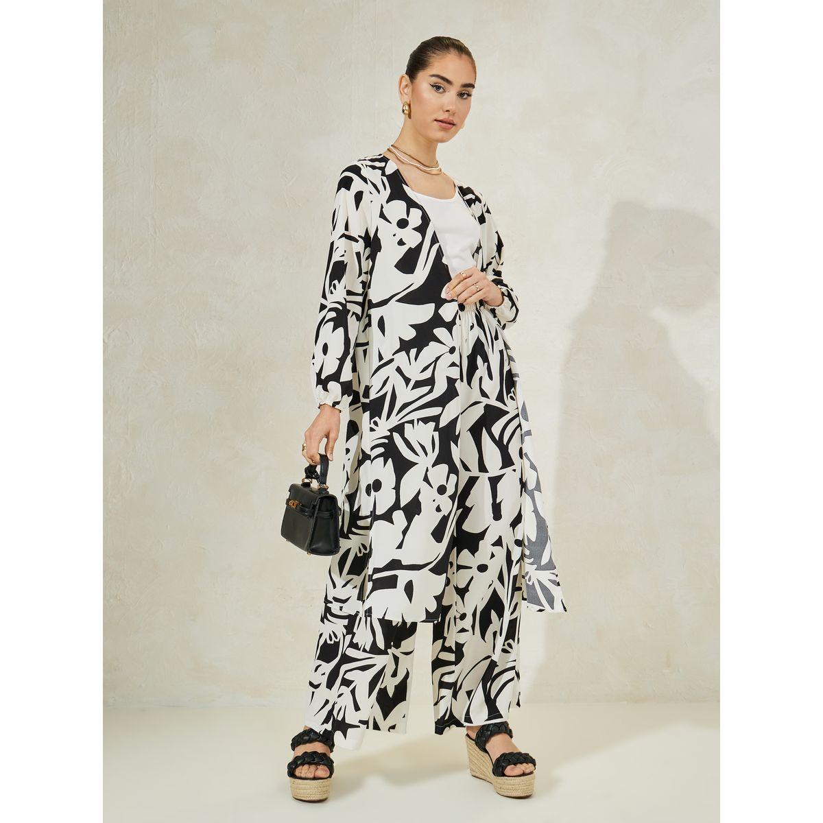 طقم منسق من 3 - بنطال وبلوزة كامي مع كيمونو-women-clothing-coordsets-image-1