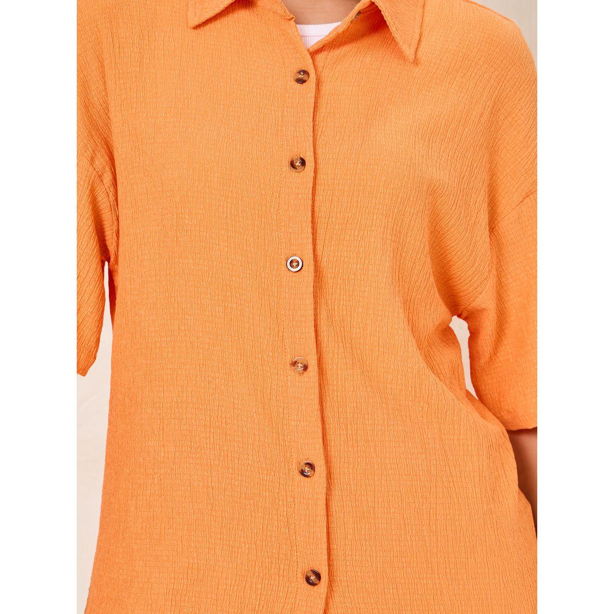 Styli Textured Short Sleeve Shirt & Pants Co-Ords-women-clothing-coordsets-image-3