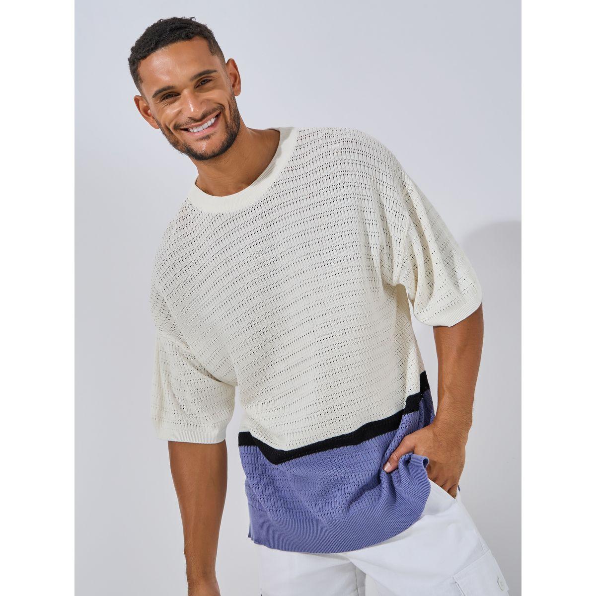 Styli Limited Premium Cotton Color Block Knit Oversized T-Shirt-men-clothing-tshirtsandpolos-tshirts-image-1
