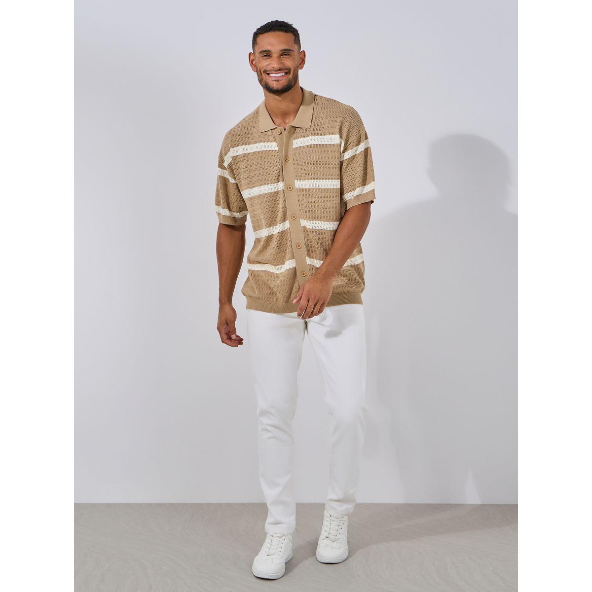 Styli Limited Premium Cotton Striped Knit Oversized Shirt-men-clothing-shirts-image-2