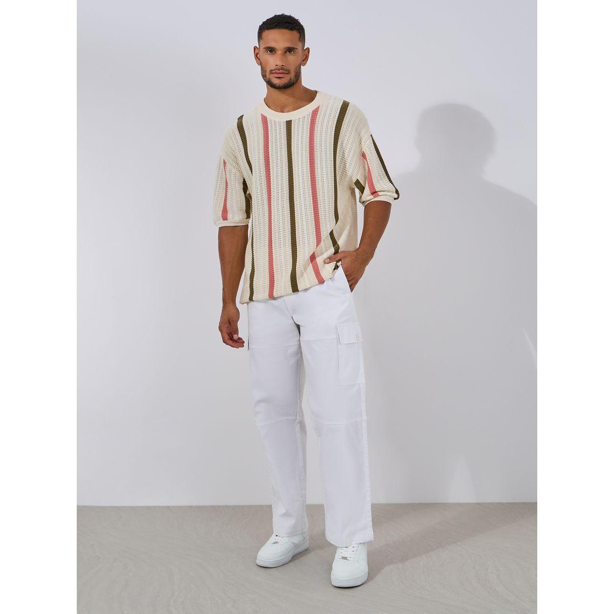 Styli Limited Premium Cotton Striped  Knit Relaxed T-Shirt-men-clothing-tshirtsandpolos-tshirts-image-2