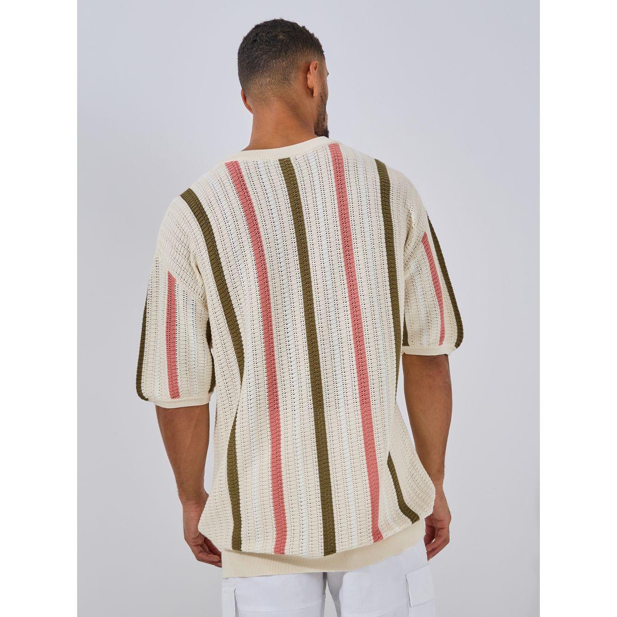 Styli Limited Premium Cotton Striped  Knit Relaxed T-Shirt-men-clothing-tshirtsandpolos-tshirts-image-4