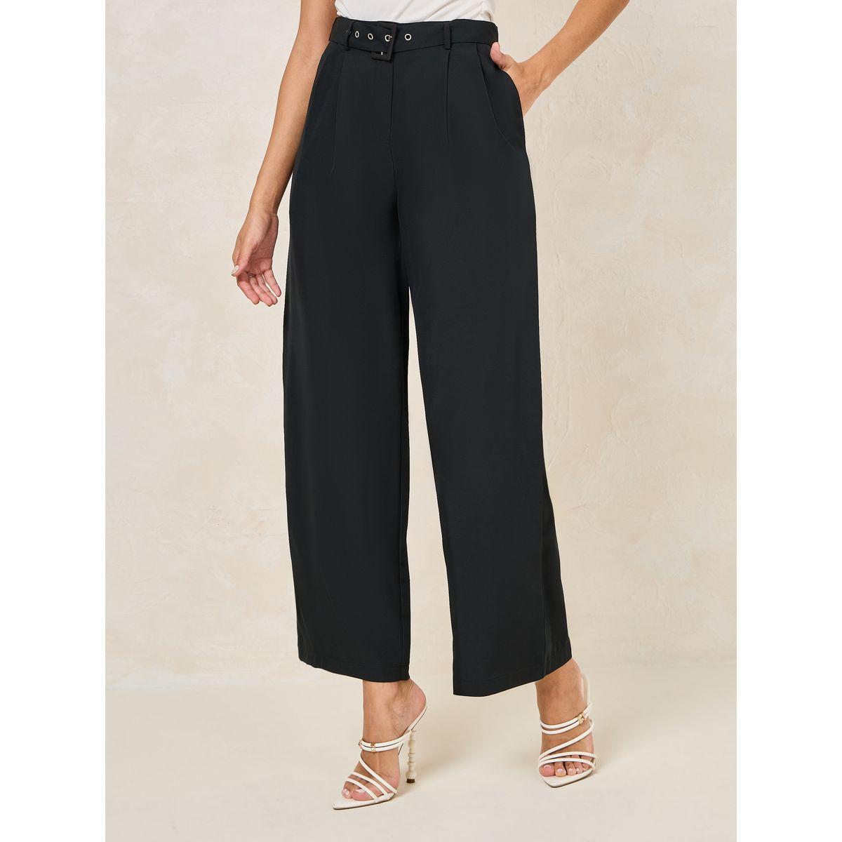 بنطال بارجل واسعة وخصر عالي مع حزام-women-clothing-bottoms-trousers-image-1