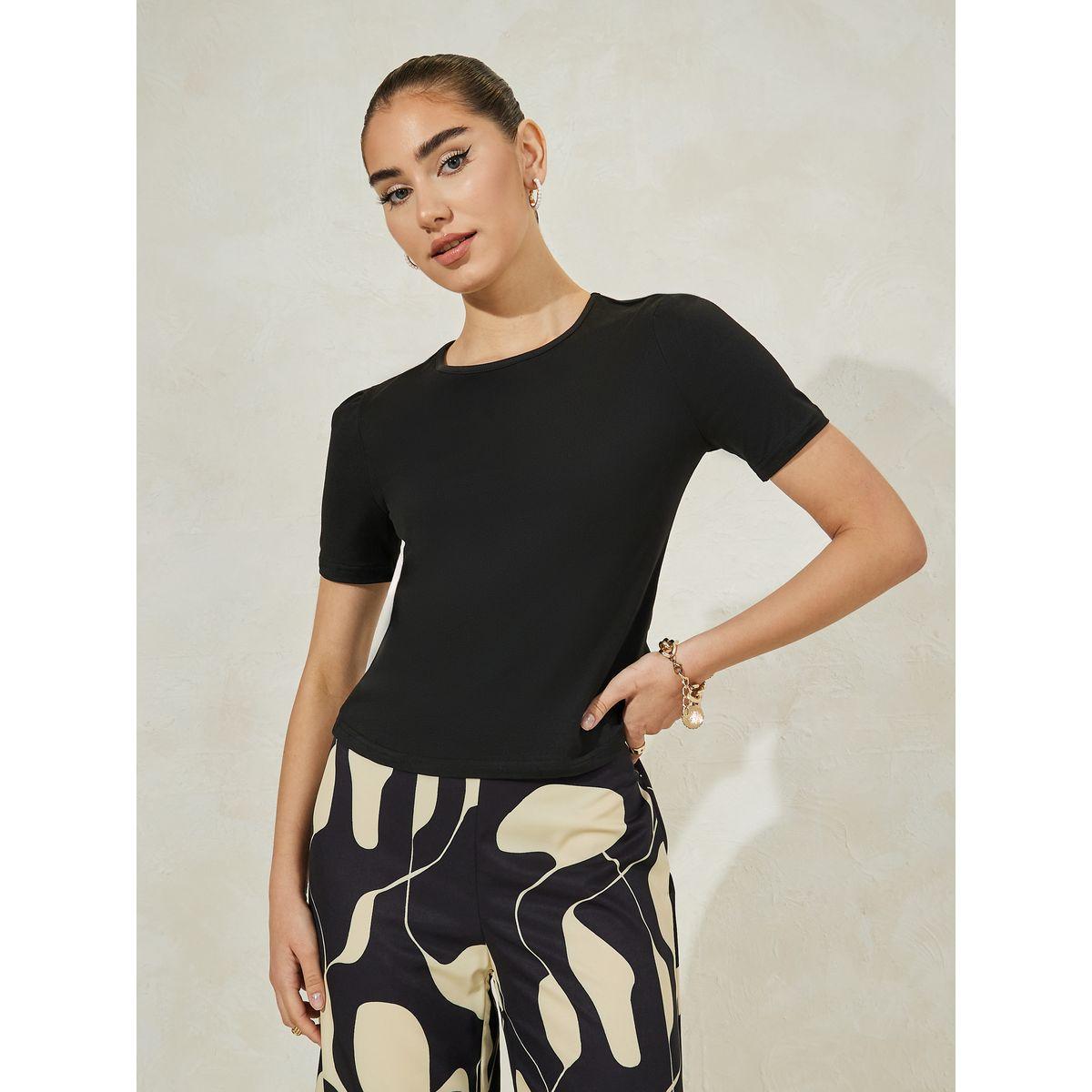 Styli Solid Knit Top & Printed Flared Pants Co-Ords-women-clothing-coordsets-image-2