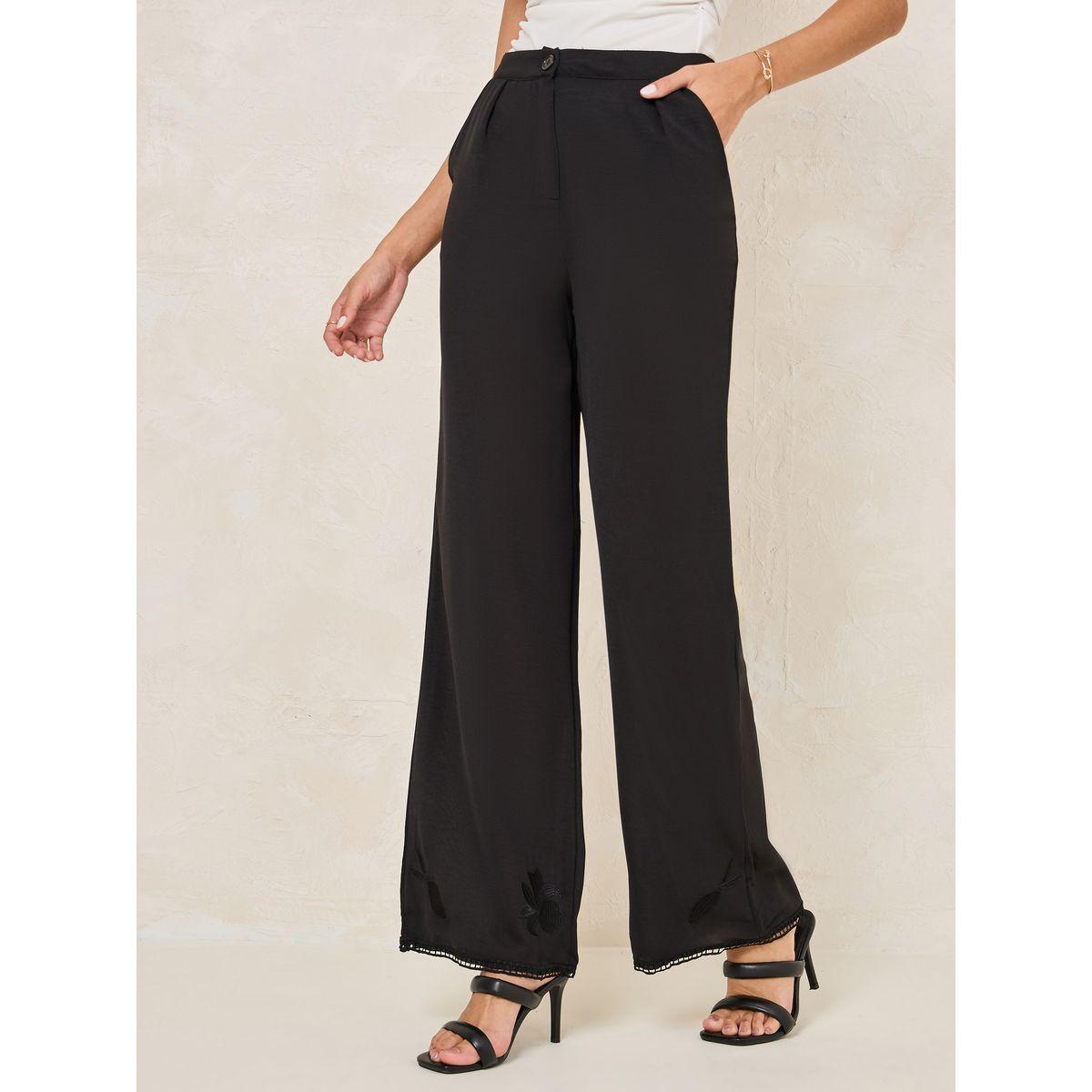 بنطال أنيق بأرجل واسعة وتفاصيل مُطرّزة-women-clothing-bottoms-trousers-image-1