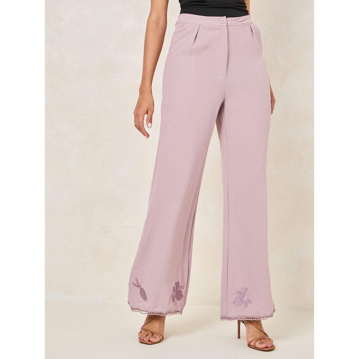 بنطال أنيق بأرجل واسعة وتفاصيل مُطرّزة-women-clothing-bottoms-trousers-image-1
