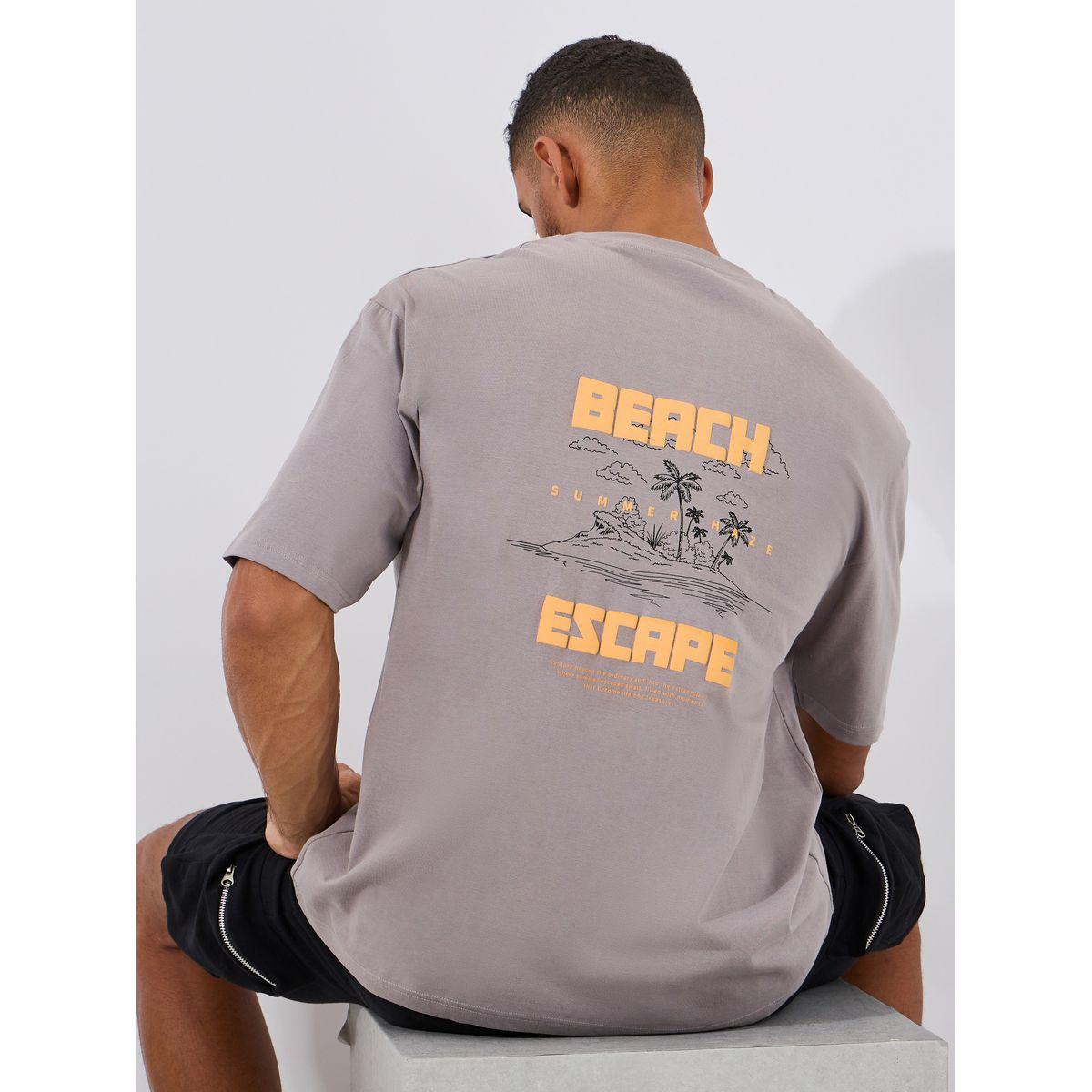 تيشيرت فضفاض بطبعة جرافيك منفوخة-men-clothing-tshirtsandpolos-tshirts-image-1