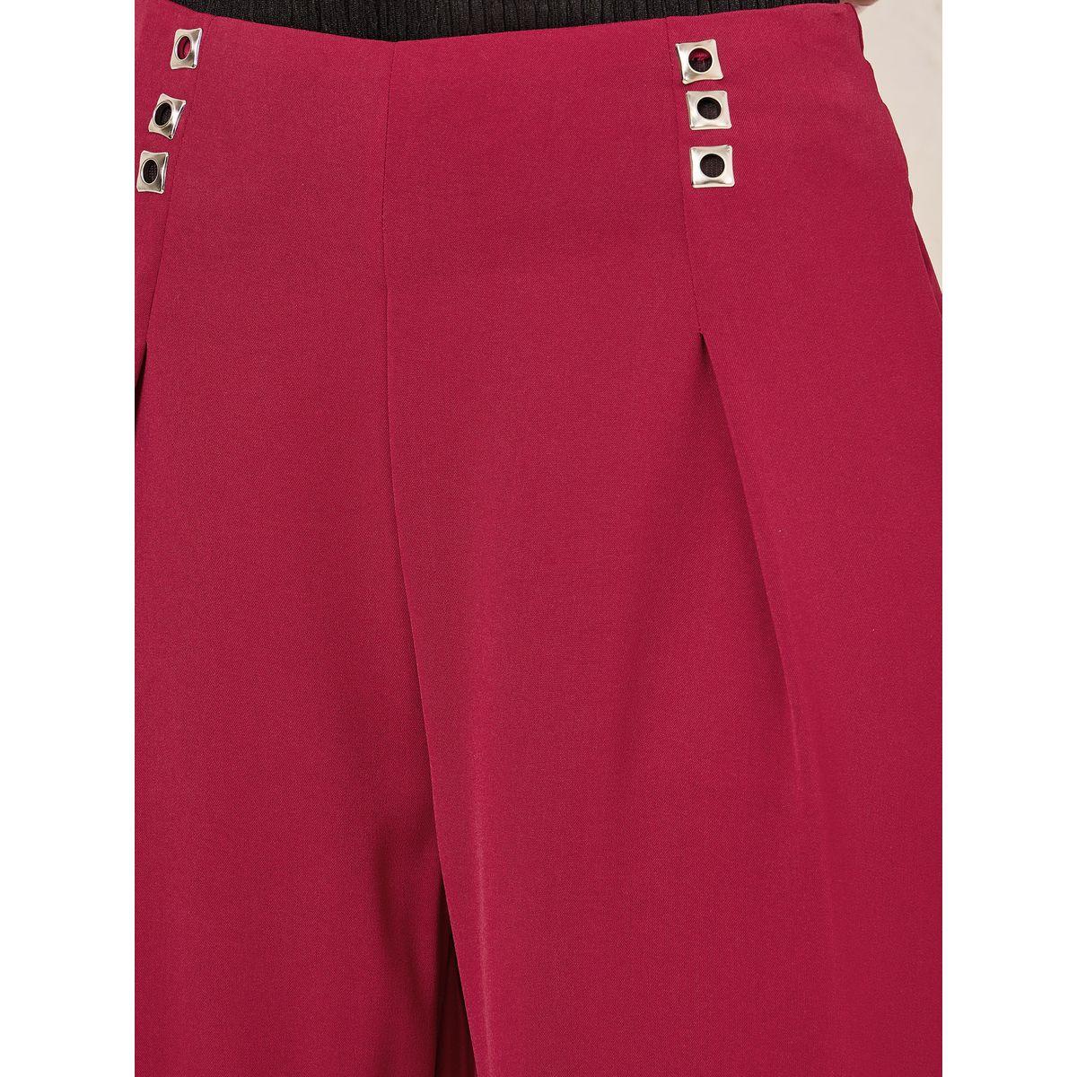 Styli Metal Accent Detail Wide Leg Pants-women-clothing-bottoms-trousers-image-3
