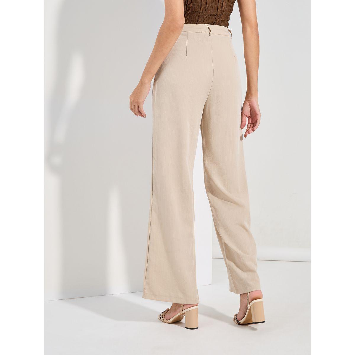 Styli Solid Flap Detail Straight Leg Pants-women-clothing-bottoms-trousers-image-4