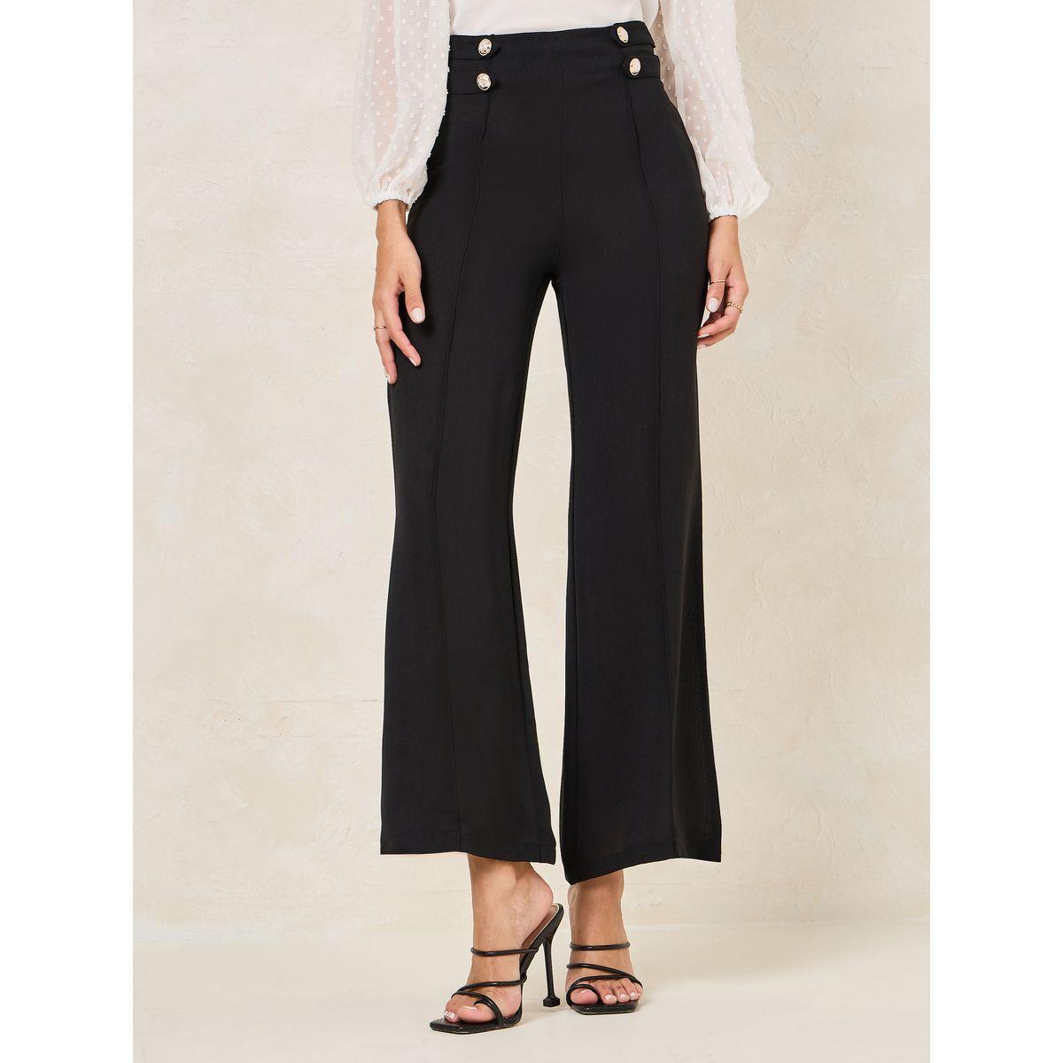 بنطال بارجل واسعة وخصر عالي مع ازرار-women-clothing-bottoms-trousers-image-1