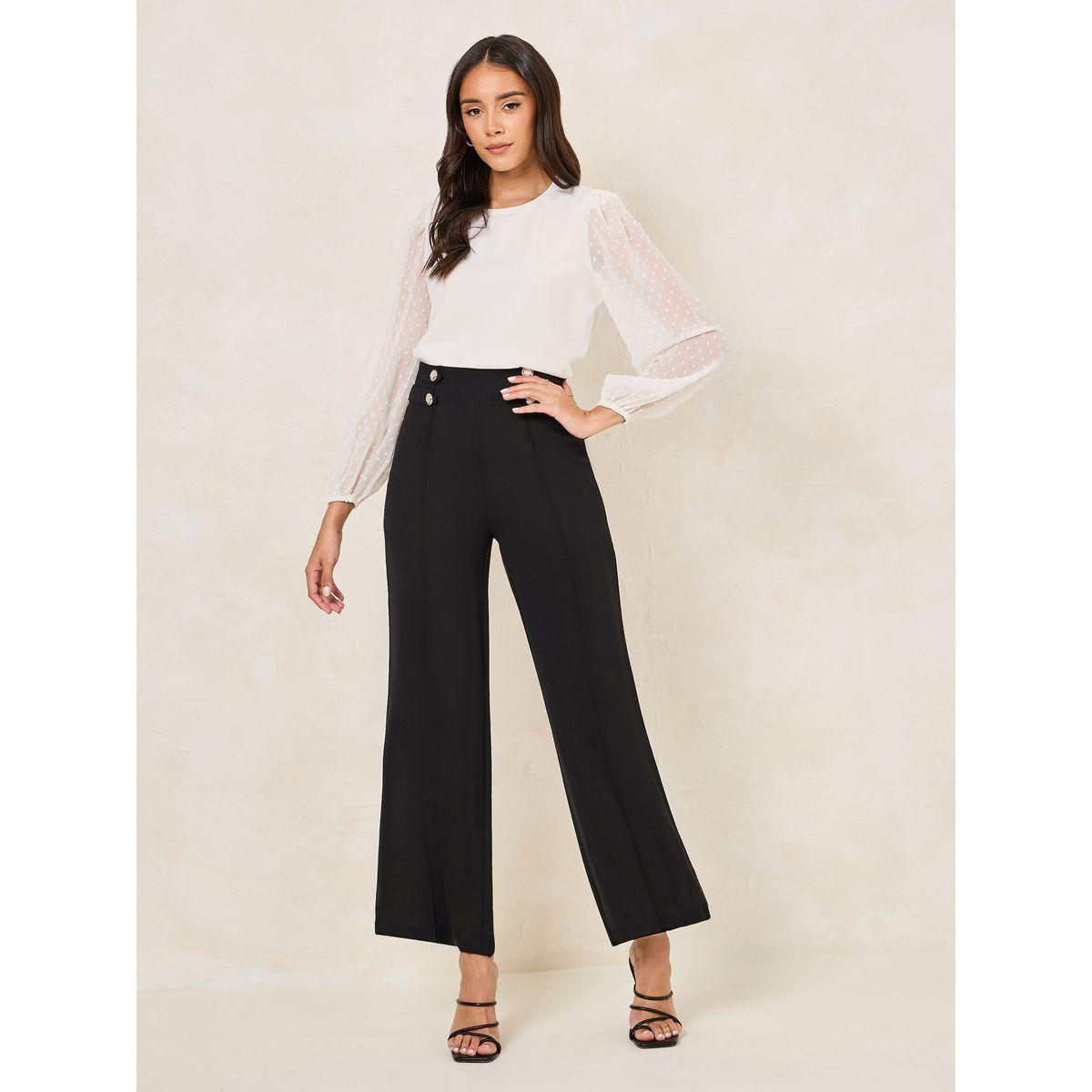 بنطال بارجل واسعة وخصر عالي مع ازرار-women-clothing-bottoms-trousers-image-2